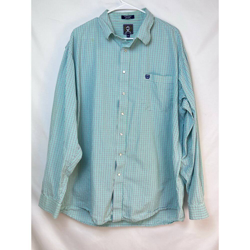 Cinch Men Green/Blue Plaid Pearl Snap Shirt - Size 2XL Long Sleeve Western